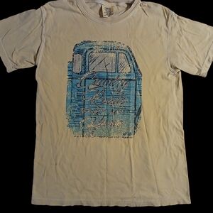 Comfort Colors White Tee with Blue Vintage Truck Graphic